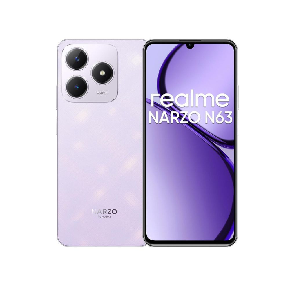 realme NARZO N63 Twilight Purple4GB RAM64GB Storage 45W Fast Charge  5000mAh Durable Battery  774mm Ultra Slim  50MP AI Camera  AI Boost