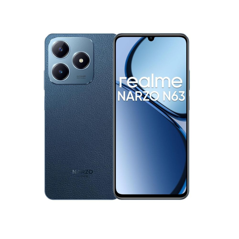 realme NARZO N63 Leather Blue 4GB RAM128GB Storage 45W Fast Charge  5000mAh Durable Battery  774mm Ultra Slim  50MP AI Camera  AI Boost