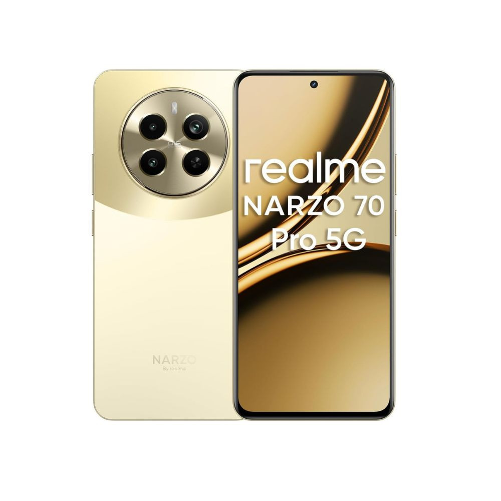 realme NARZO 70 Pro 5G Glass Gold 8GB RAM256GB Storage Dimensity 7050 5G Chipset  Horizon Glass Design  Segment 1st Flagship Sony IMX890 OIS Camera