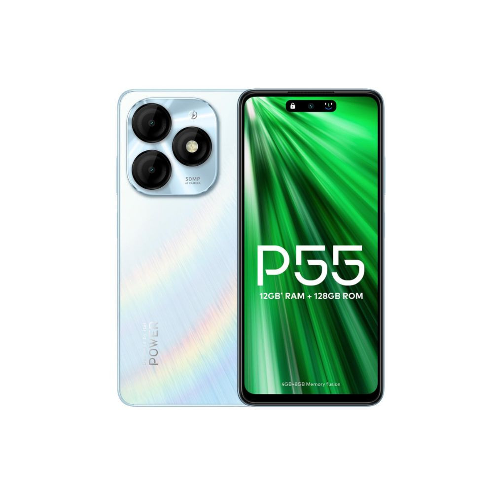 itel P55 4G  Upto 12GB RAM with Memory Fusion  128GB ROM 50MP AI Dual Rear Camera  8MP Front Camera 5000mAh Battery with 18W Charger  Dynamic BarUFS 22 Aurora Blue