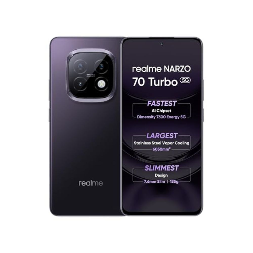 realme NARZO 70 Turbo 5G Turbo Purple12GB RAM 256GB Storage  Segments Fastest Dimensity 7300 Energy 5G Chipset  Motorsports Inspired Design