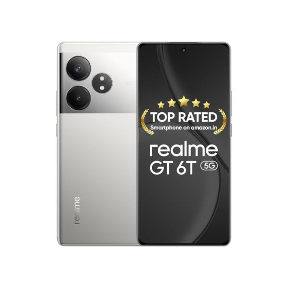 realme GT 6T 5G Fluid Silver8GB RAM256GB Storage  Indias 1st 7 Gen 3 Flagship Chipset  15M  AnTuTu Score  5500mAh120W  The Worlds Brightest Flagship Display