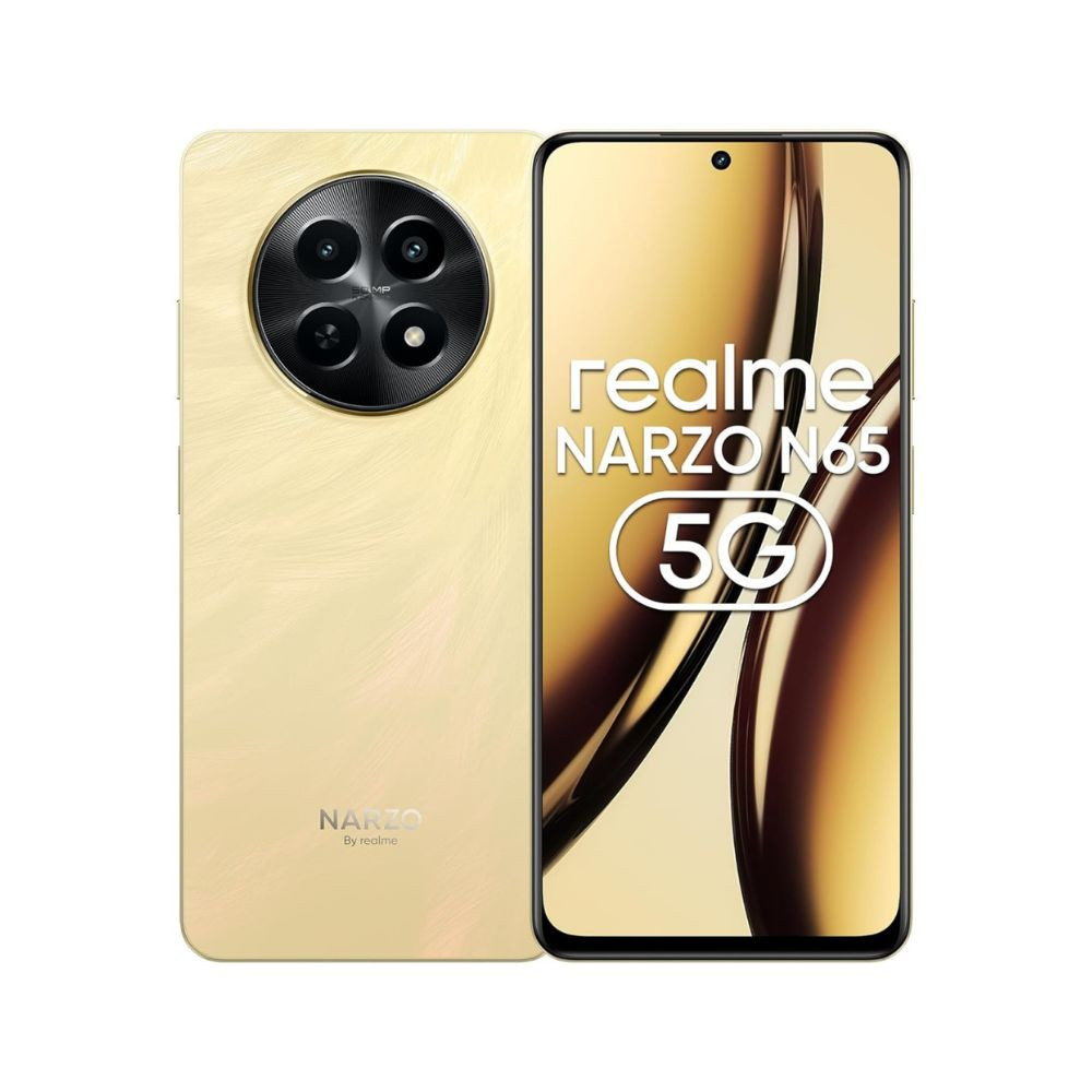 realme NARZO N65 5G Amber Gold 4GB RAM 128GB Storage Indias 1st D6300 5G Chipset  Ultra Slim Design  120Hz Eye Comfort Display  50MP AI Camera Charger in The Box