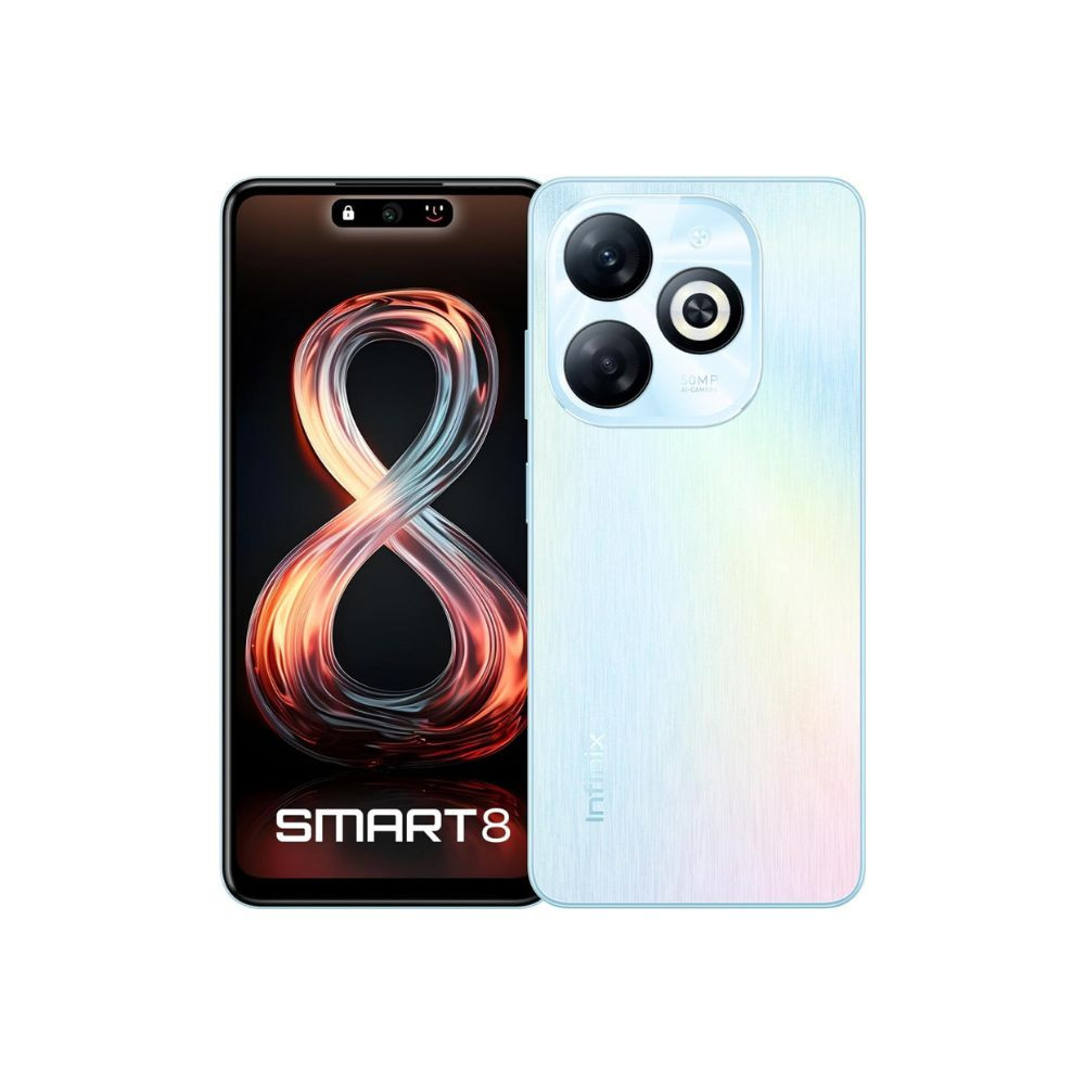 Infinix Smart 8 8GB RAM 128GB Storage  5000 mAh Heavy Battery  Android 13 Go  50MP  AI Camera  Dual Sim Rainbow Blue