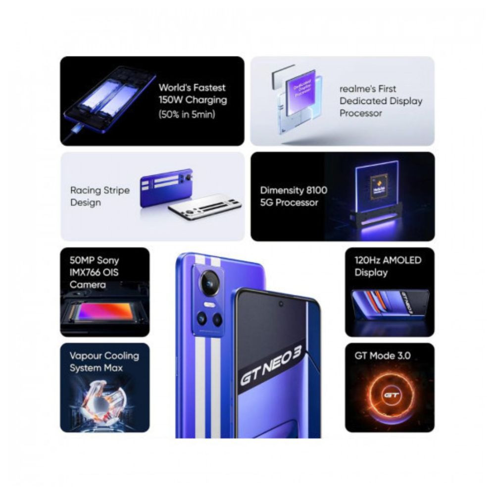 Realme GT Neo 3 Nitro Blue 8GB RAM 256GB Storage