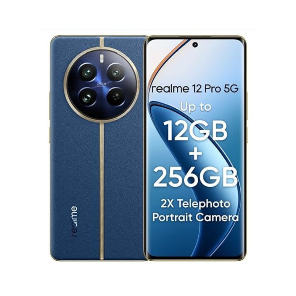 realme 12 Pro 5G Submarine Blue 12GB RAM 256GB Storage  50 MP Sony IMX882 OIS Camera  32 MP 2X Flagship Telephoto Portrait Camera  Snapdragon 6 Gen 1 5G Processor  12 GB12 GB Dynamic RAM