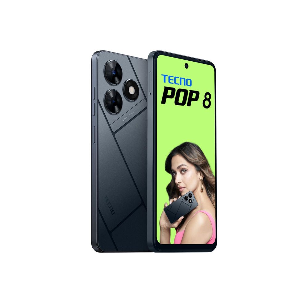 TECNO POP 8 Gravity Black8GB64GB 90Hz Punch Hole Display with Dynamic Port  Dual Speakers with DTS 5000mAh Battery 10W Type-C Side Fingerprint Sensor Octa-Core Processor