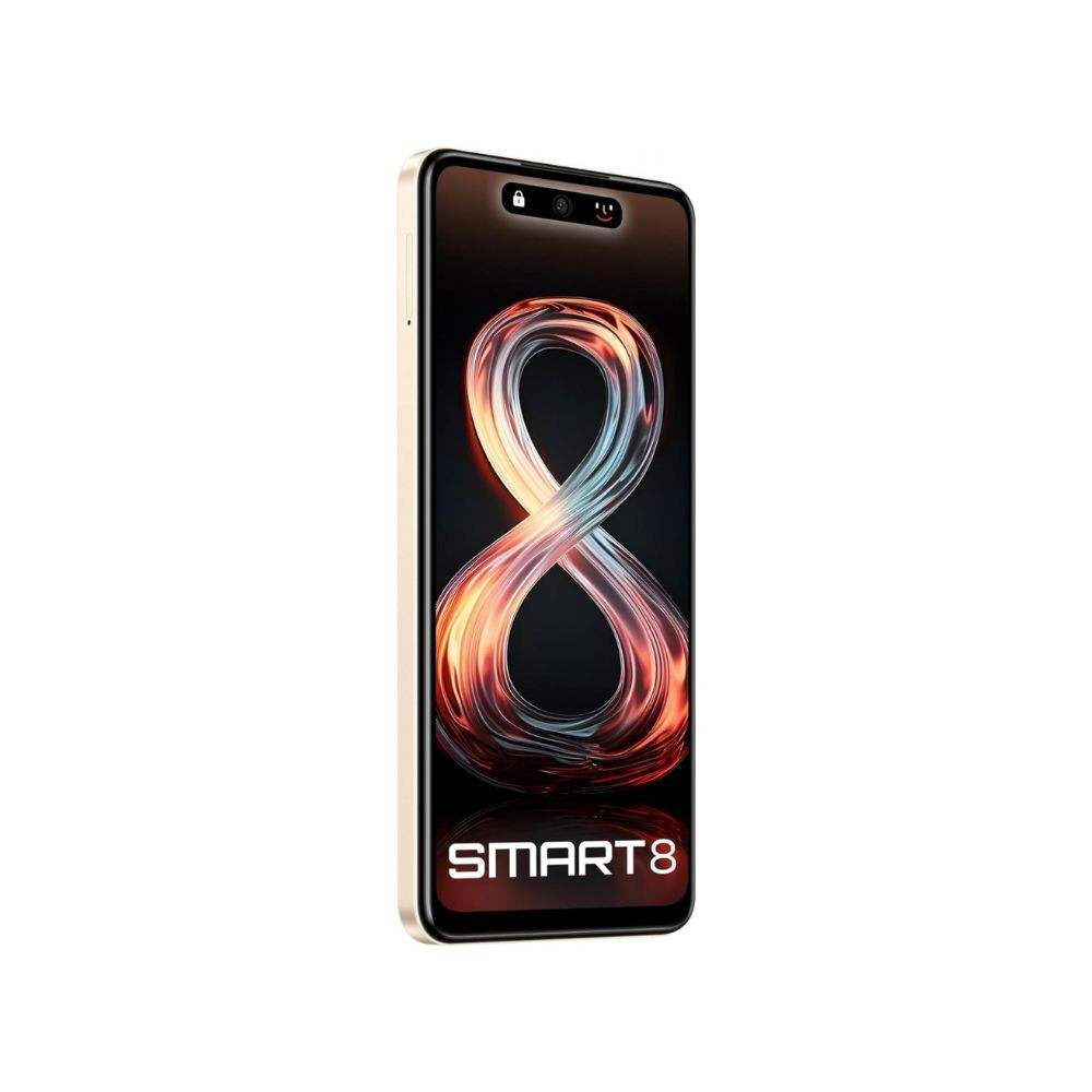 Infinix Smart 8 8GB RAM 128GB Storage  5000 mAh Heavy Battery  Android 13 Go  50MP  AI Camera  Dual Sim Shiny Gold