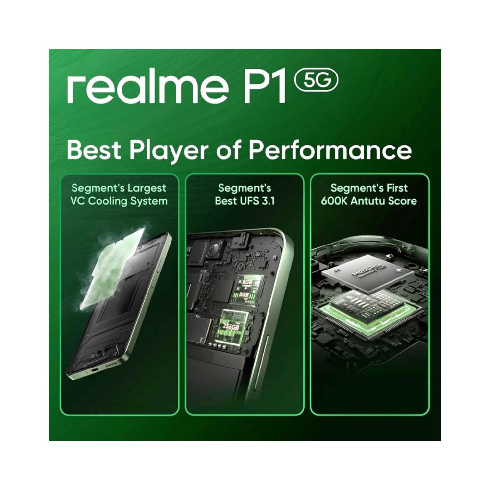 realme P1 5G Peacock Green 8GB RAM 128GB Storage