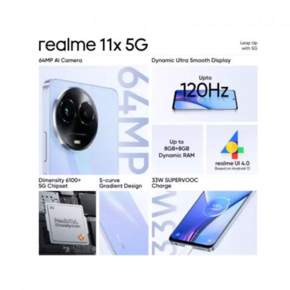 realme 11x 5G Purple Dawn 6GB RAM 128GB Storage