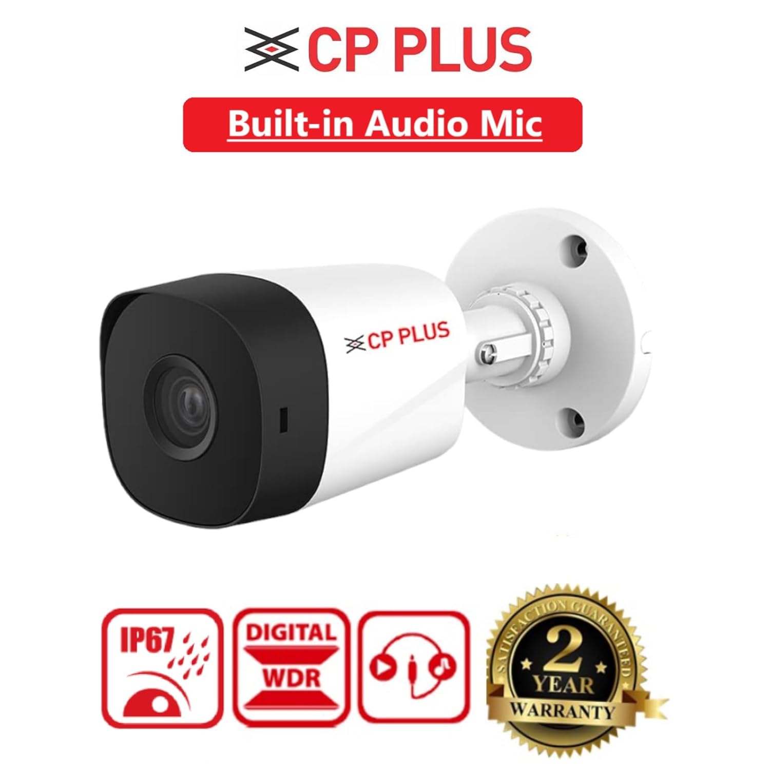 CP PLUS Full HD 8 Channel DVR with 24 MP 8 Outdoor Cameras Built-in Audio MIC  Motion Detection  2 TB HDD  8 Ch SMPS  CCTV Cable USEWELL HDMIBNCDC Set White