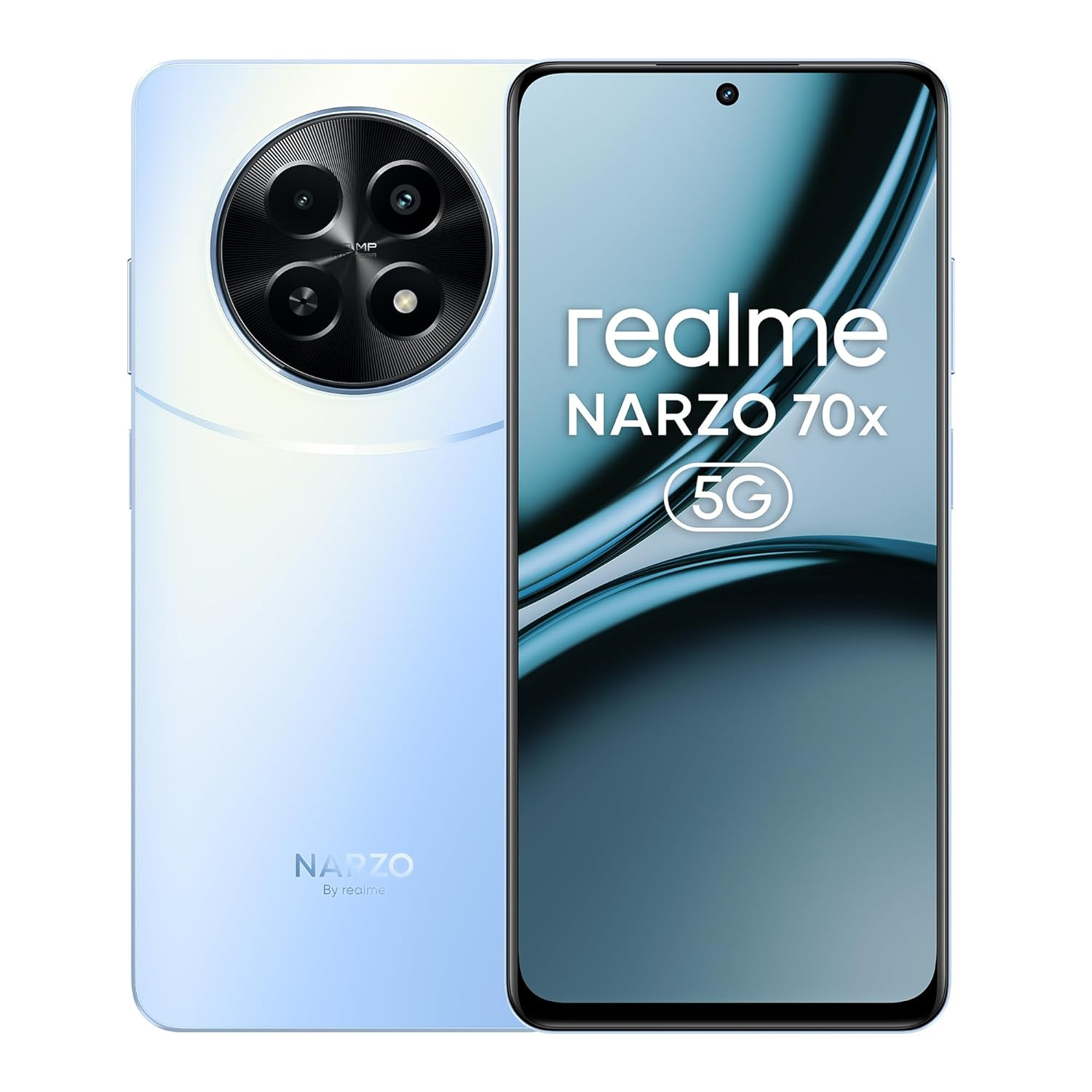 realme NARZO 70x 5G Ice Blue 8GB RAM128GB Storage120Hz Ultra Smooth DisplayDimensity 6100 6nm 5G50MP AI Camera45W Charger in The Box