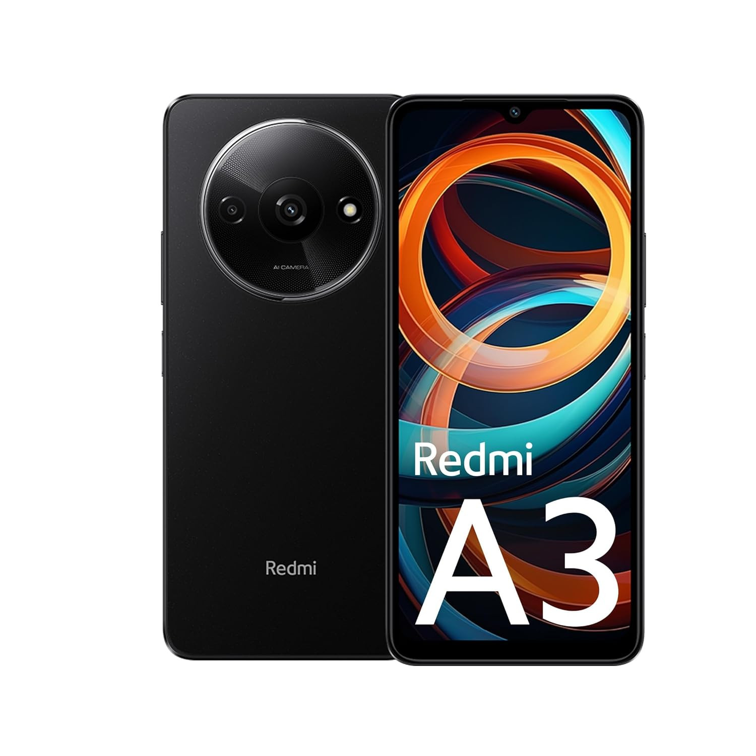 Redmi A3 Midnight Black 6GB RAM 128GB Storage  Premium Halo Design  90Hz Display Karmalife