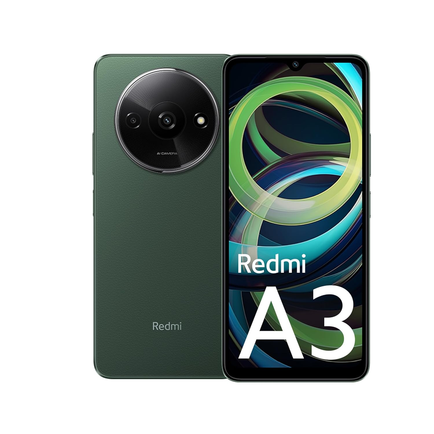 Redmi A3 Olive Green 6GB RAM 128GB Storage  Premium Halo Design  90Hz Display  Powerful 4G G36 Processor Karmalife