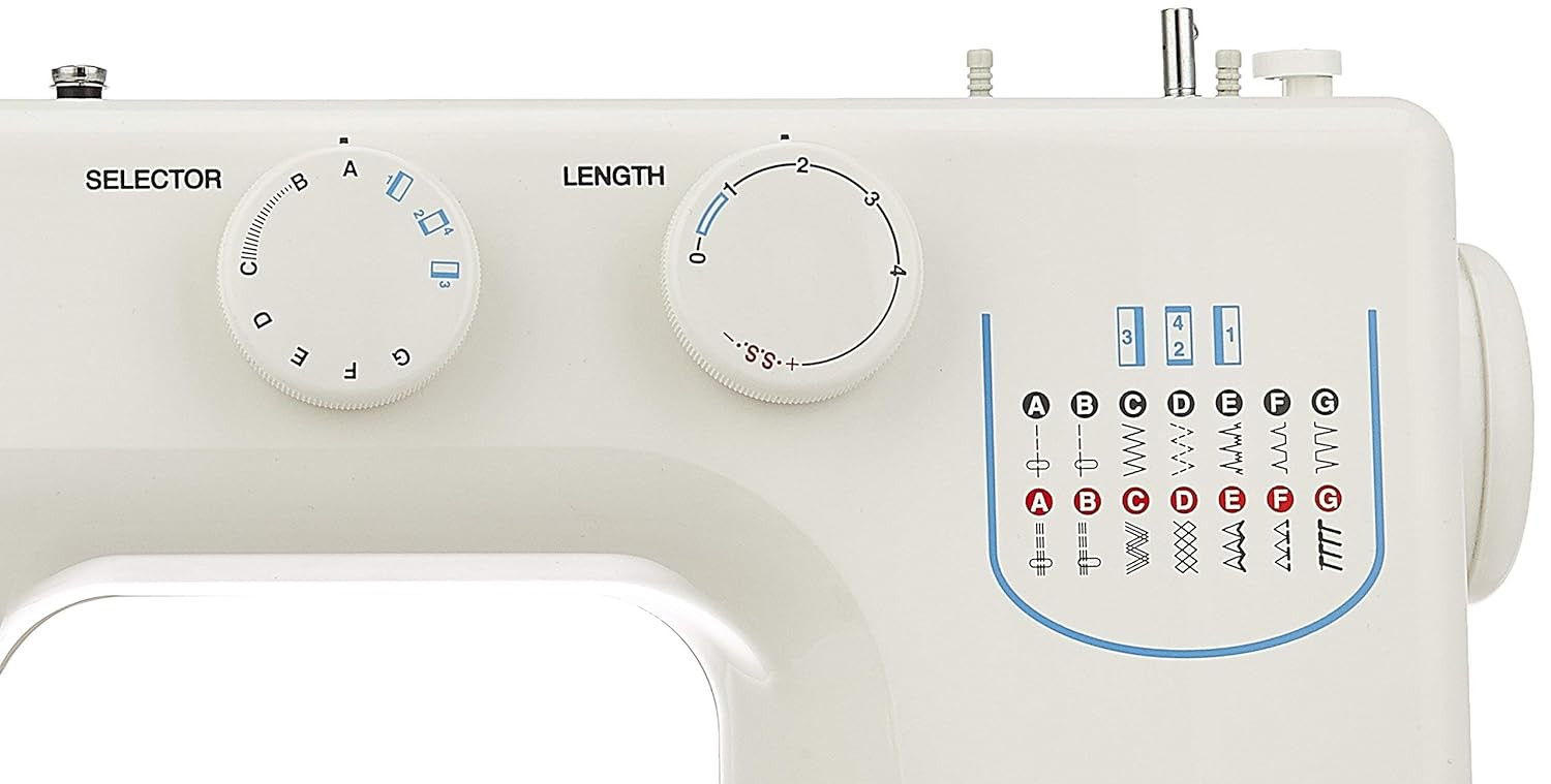 Usha Janome Allure Automatic Zig-Zag Electric Sewing Machine  13 Built-In-Stitches  21 Stitch Function White with complementary Sewing Lessons in Nine languages