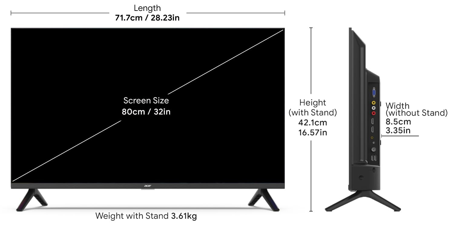 Acer 80 cm32 inches Advanced N Series HD LED TV AR32NSV53HDFL Black