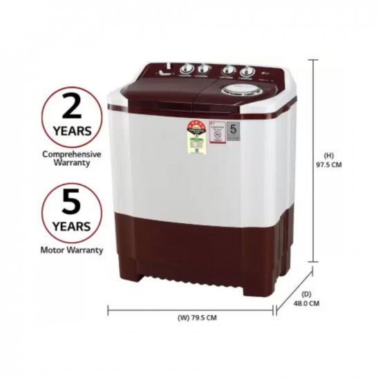 Agarwal LG 7 kg 5 Star Semi Automatic Top Load Washing Machine Red P7010RRAZ