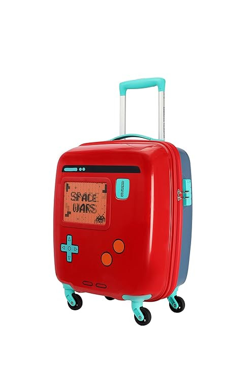 American Tourister AMT Swag-ON SP53 Gamer RED Kids Luggage with lenticular Card and tie Down Strap and Lining