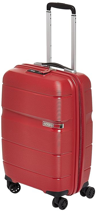 American Tourister Trolley Bag for Travel  LINEX 55 Cms Polypropylene Hardsided Small Cabin Luggage Bag  Suitcase for Travel  Trolley Bag for Travelling Red