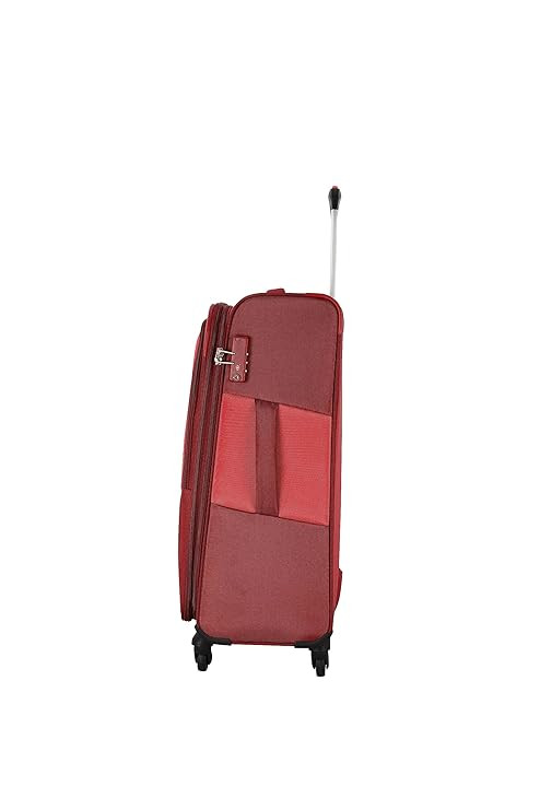 American Tourister Trolley Bag for Travel  Spruce 71 Cms Polyester Softsided Medium Check-in Luggage Bag with TSA Lock  Suitcase for Travel  Trolley Bag for Travelling Cranberry Red