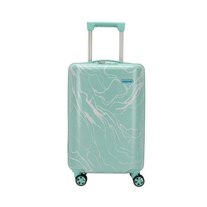 American Tourister Vicenza Spinner 68cm PC Hard Printed Blue Luggage with TSA Lock and Double Wheels for Women