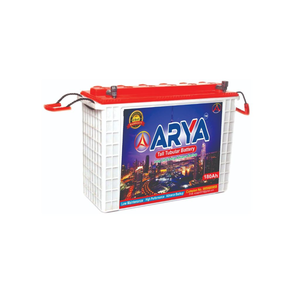 Arya Battery capacity 180 ah itWaranty 60 Month