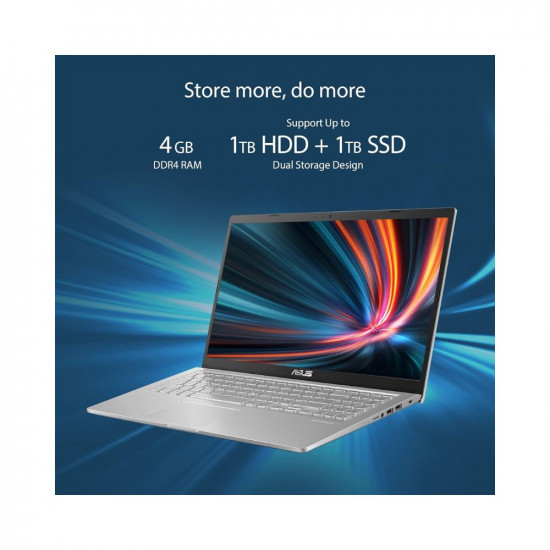 ASUS VivoBook 15 2021 156-inch 3962 cm HD Dual Core Intel Celeron N4020 Thin and Light Laptop 4GB RAM256GB SSDIntegrated GraphicsWindows 11 HomeTransparent Silver18 Kg X515MA-BR011W