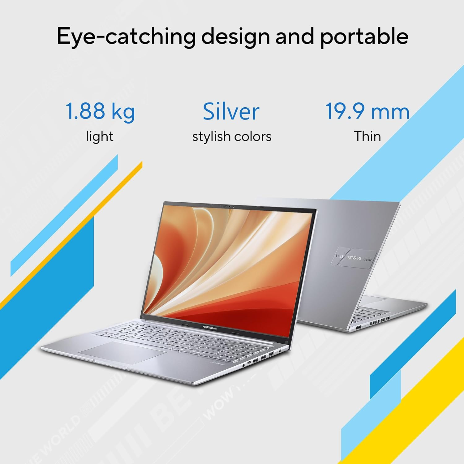 ASUS Vivobook 16 2023 Intel Core i5-13500H 13th Gen 16 4064 cm FHD Thin  Light Laptop 8GB512GB SSDIntel Iris XWin 11Office 2021Backlit KBFingerprintSiver188 kg X1605VA-MB526WS