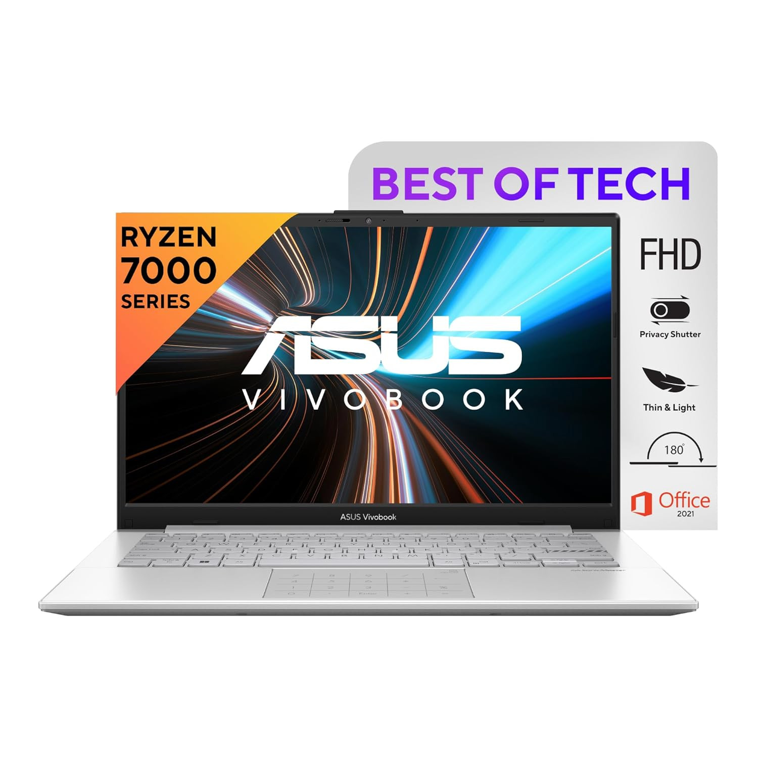 ASUS Vivobook Go 14 2023 AMD Ryzen 5 7520U 14-inch 3556 cm FHD Thin  Light Laptop 8GB512GB SSDWindows 11Office 2021Alexa Built-inSilver138 kg E1404FA-NK521WS