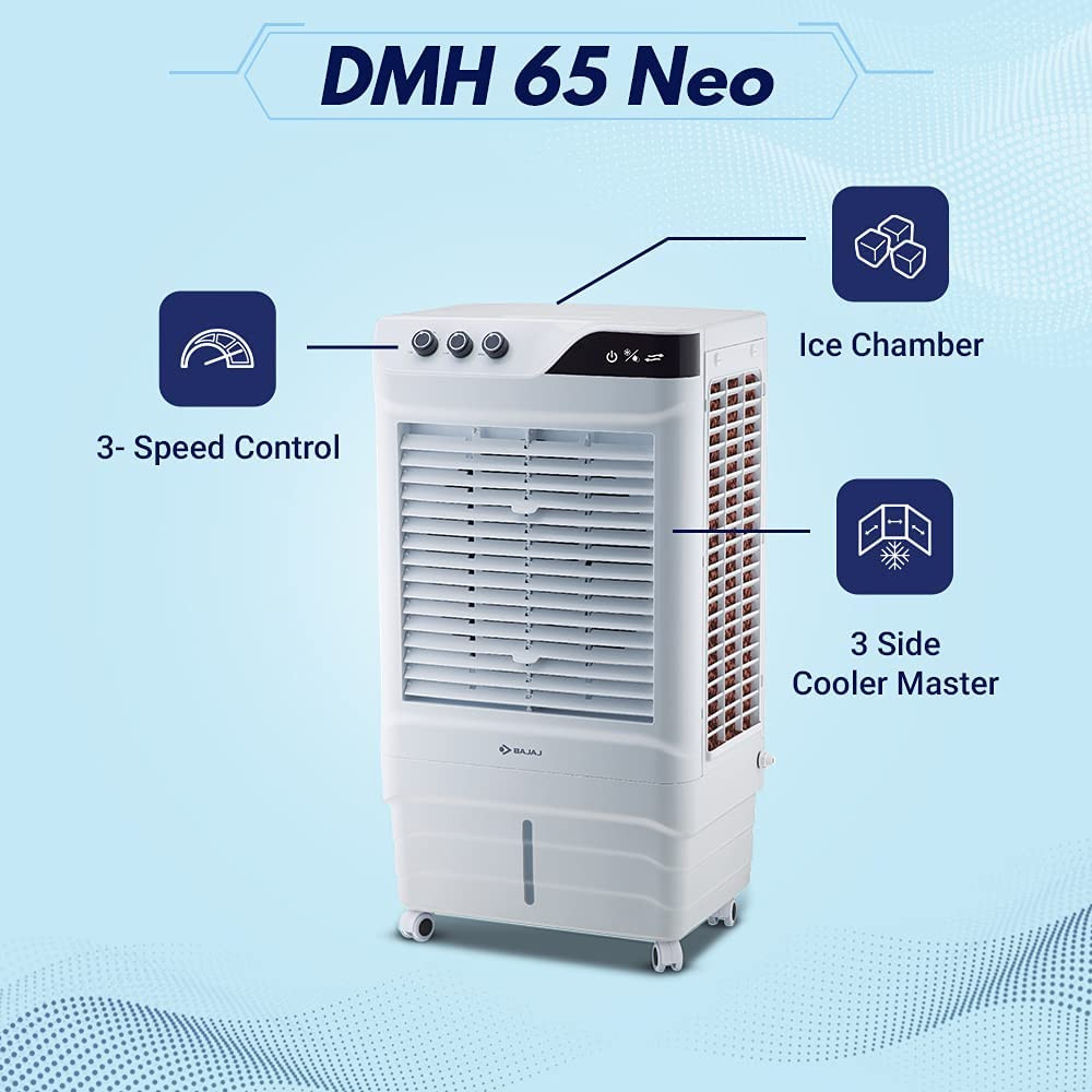 Bajaj DMH 65 Neo 65L Desert Air Cooler for home  3-Yr Warranty  DuraMarine Pump  TurboFan Technology