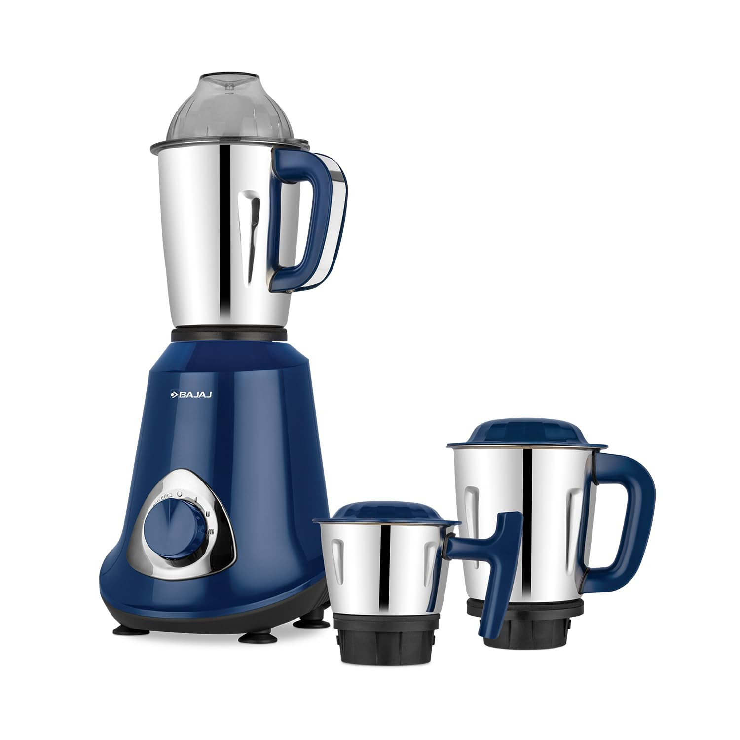 Bajaj Military Series Glamore 800W Mixer Grinder 3 Stainless Steel Military Grade Jars DuraCut Blades Royal Blue