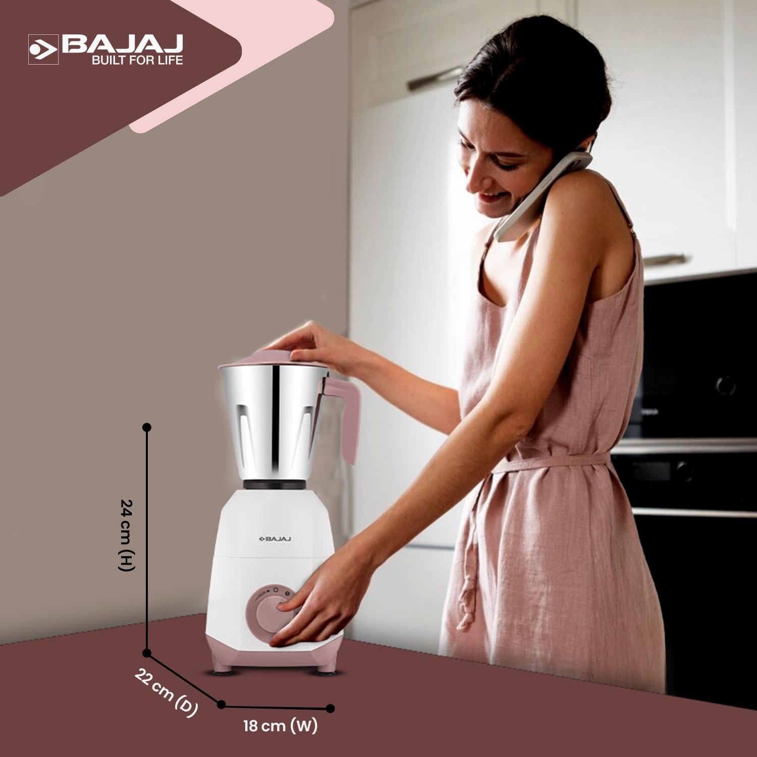 Bajaj Ninja Series Stella 750W Mixer Grinder with 4 Jar White