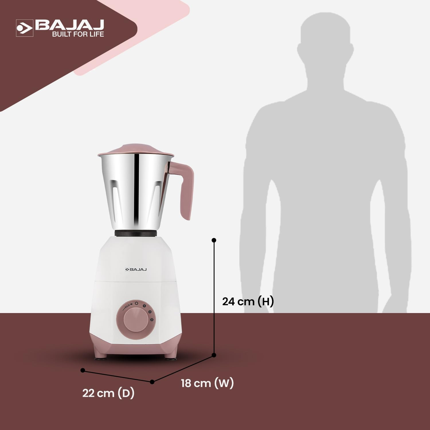 Bajaj Ninja Series Stella 750W Mixer Grinder with 4 Jar White