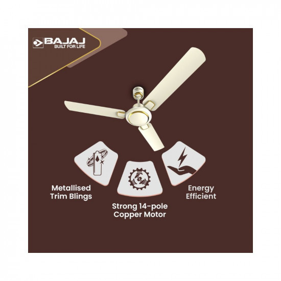 Bajaj Regal Gold NXG EE 1200mm Premium  Designer Ceiling Fans for Home