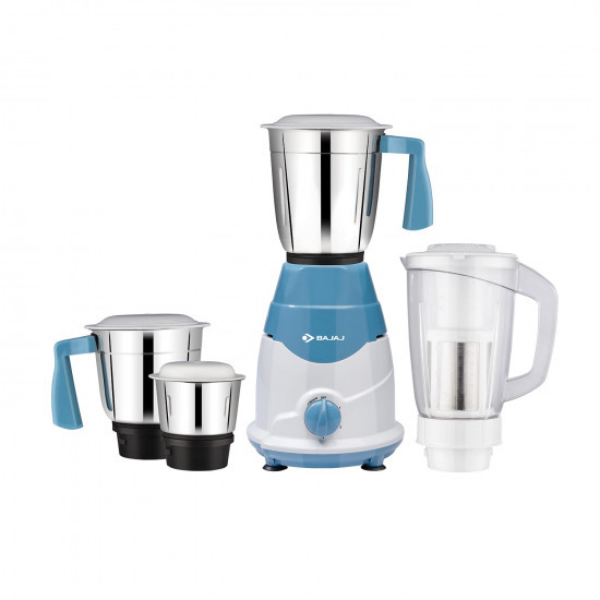 Bajaj Rex DLX Mixer Grinder 750W Mixie For Kitchen With Nutri-Pro Feature4 Stainless Steel Mixer JarsMultifunctional Blade Dry  Wet Grinding Overload Protector1-Yr Warranty By BajajWhiteBlue