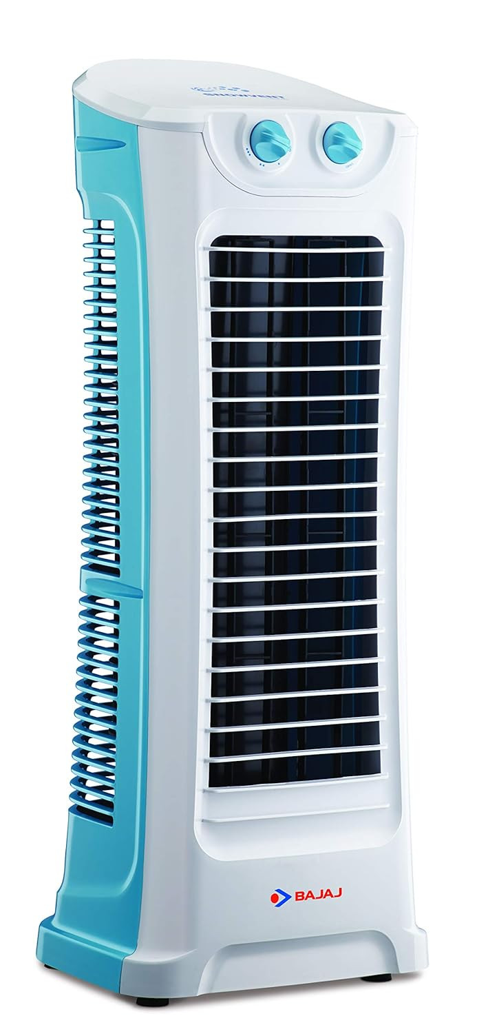 Bajaj Snowvent Tower Fan Portable Tower AC High Air Throw Swing Control 1200 mm Blades Lightweight Fan Blue-Turquoise Cooler for Home