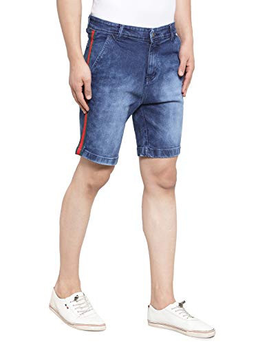 Buy Plus Size Women Pure Denim Regular Fit Shorts -HIGH Rise with Folded  Bottom- Faded Denim Blue Color - Non Stretch Fabric - Waist Size 30