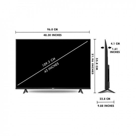 BiZ 108 cm 43 inches Bezel-Less Series 4K Ultra HD Smart LED TV BIZ43SMT4 Black