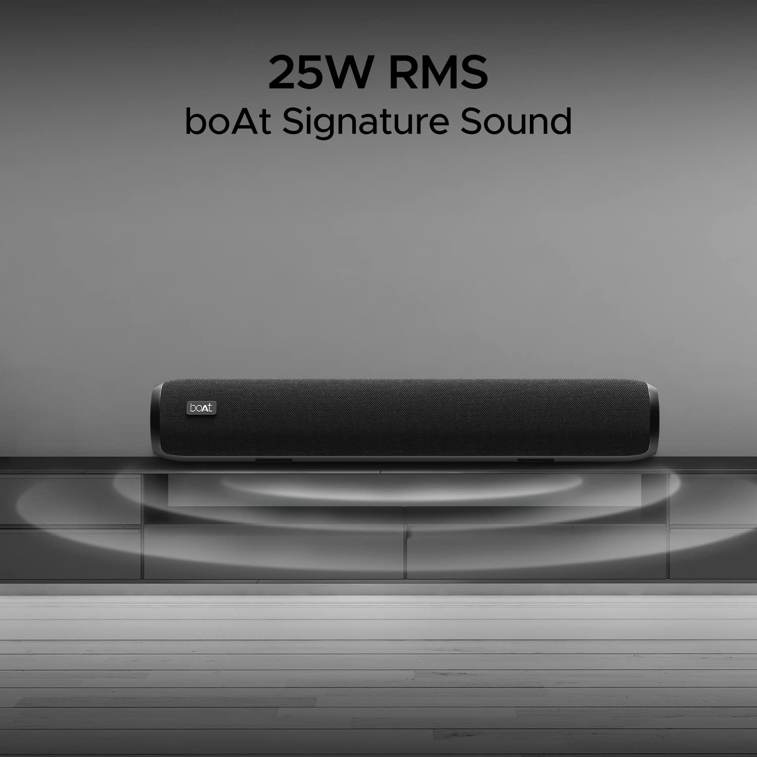 boAt Aavante Bar 610 Bluetooth Soundbar with 25W RMS Signature Sound 20 Channel with Dual Passive Radiators Upto 7 Hours Playback  Multi ConnectivityCharcoal Black