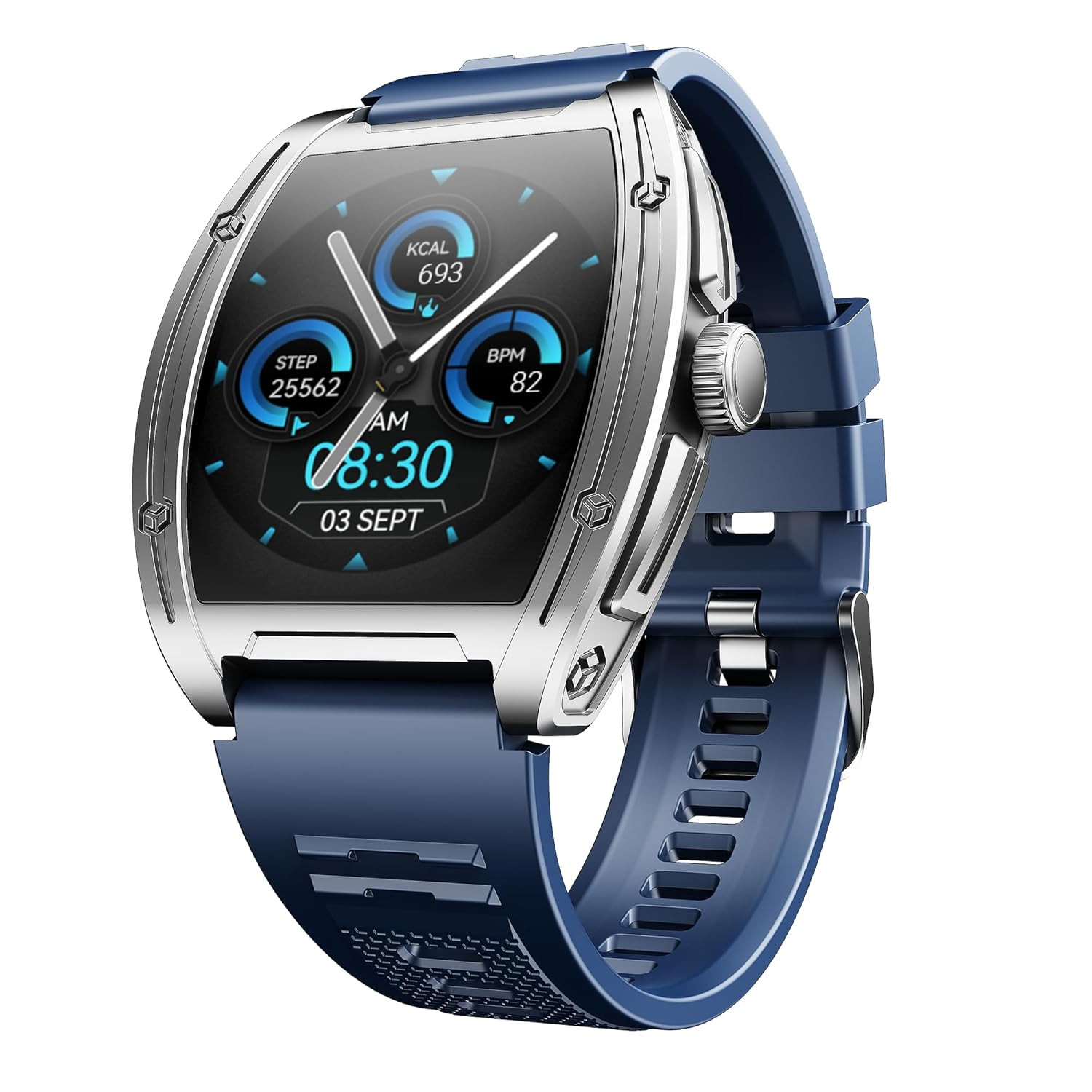 boAt Luxury Smart Watch Enigma Ascend Smart Watch w 176447 cm HD Display Functional Crown BT Calling Upto 5 Days Battery 100Sports Modes 200Watch Faces IP68 HR  SpO2Ocean Blue