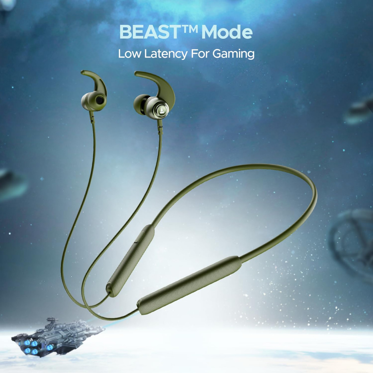 boAt Rockerz 268 Bluetooth in Ear Earphones with Beast Mode ENx Mode ASAP Charge Upto 25 Hours Playback Signature Sound BTv52  IPX5Fern Green