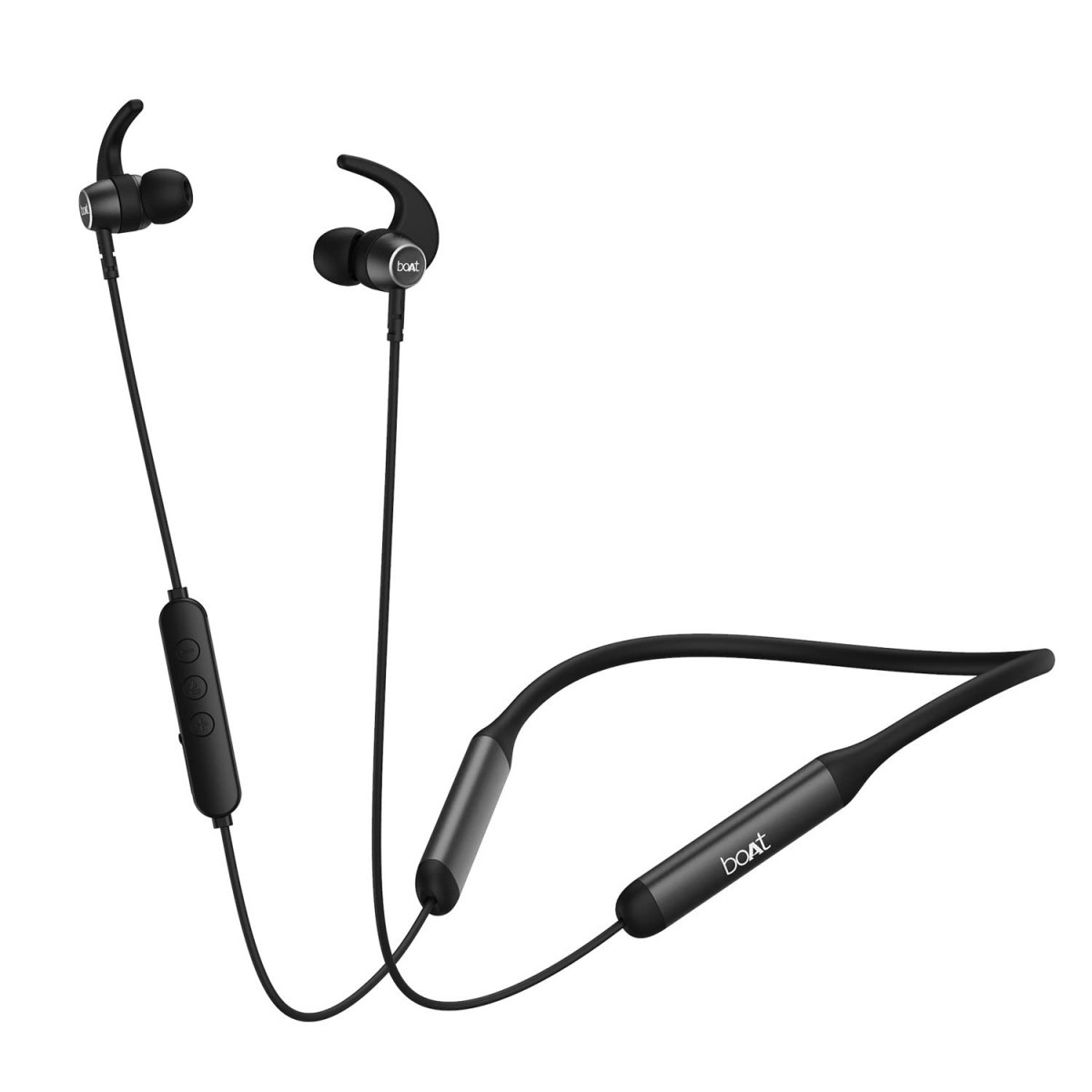 boAt Rockerz 330 Pro in-Ear Bluetooth Neckband with 60HRS Playtime ASAP Charge ENx Tech Signature Sound BT v52 Dual Pairing IPX5 with Mic Active Black
