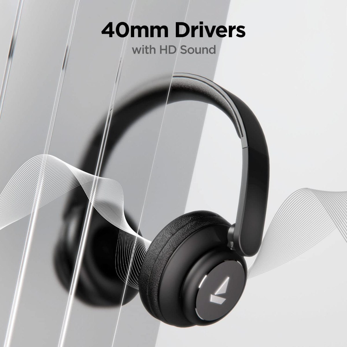 boAt Rockerz 450 Bluetooth On Ear Headphones with Mic Upto 15 Hours Playback Black