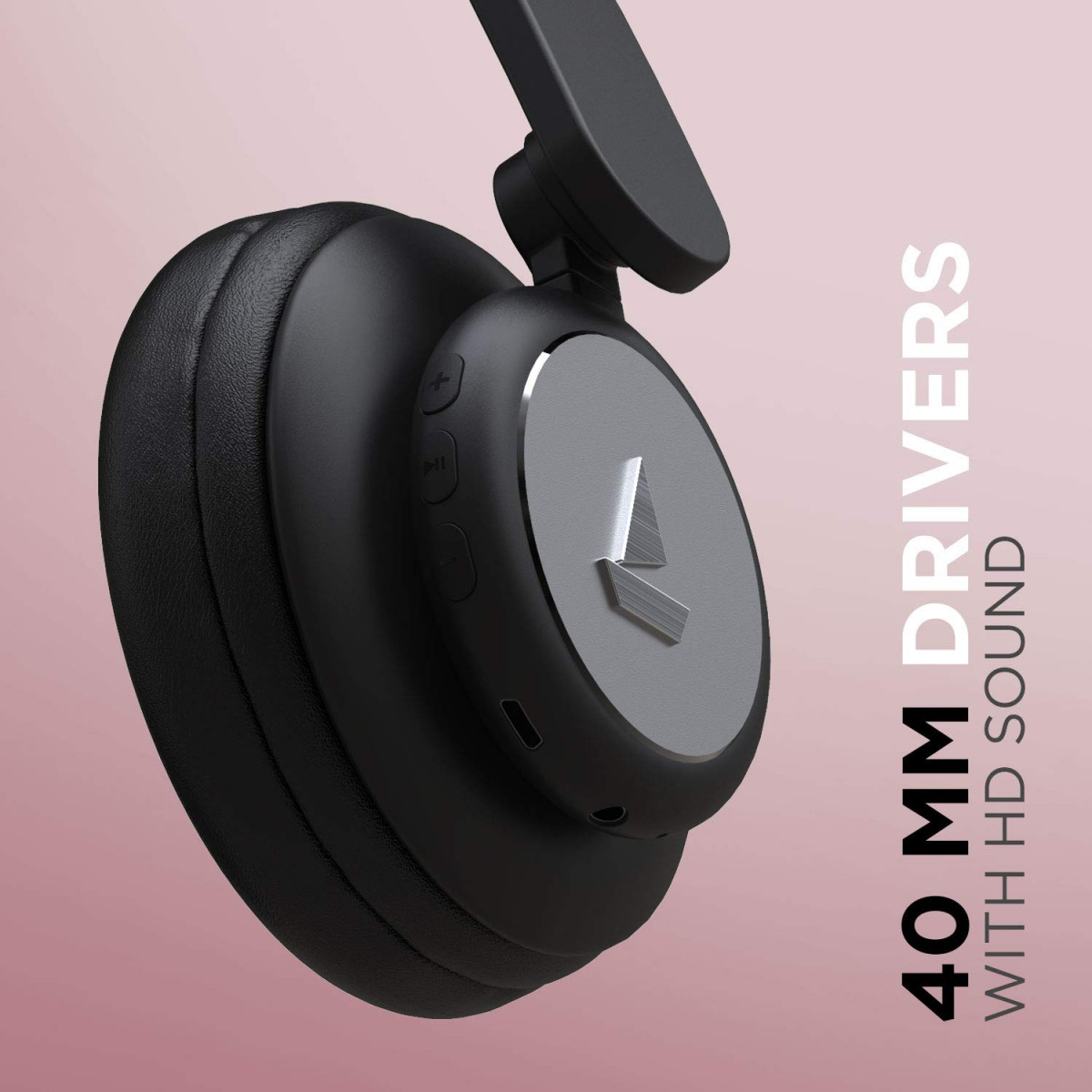 boAt Rockerz 450R On-Ear Headphones with 15 Hours Battery Black