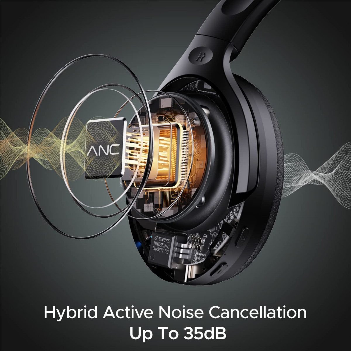 boAt Rockerz 551ANC Hybrid Active Noise Cancellation Headphones Black