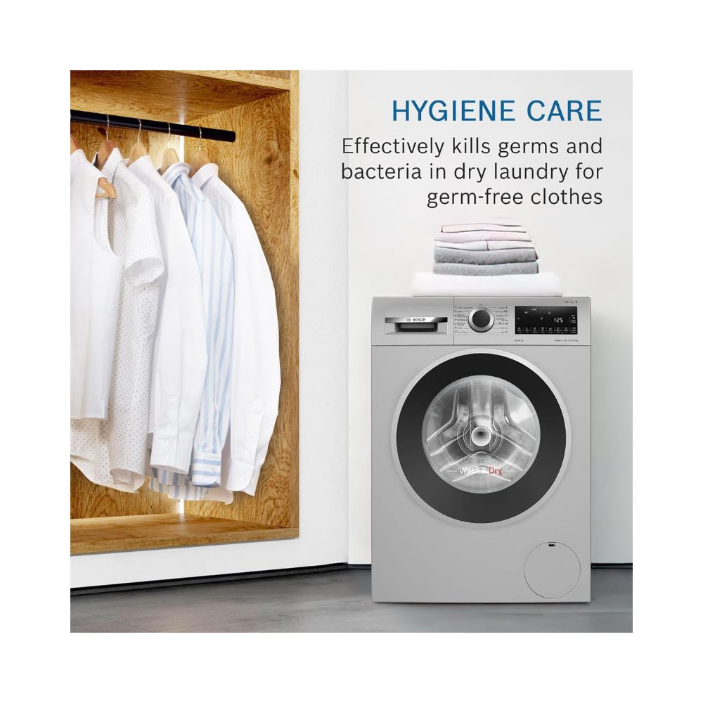 Bosch 1056 KG Inverter Front Load Washer Dryer with LED TOUCH DISPLAY WNA264U9INSilver