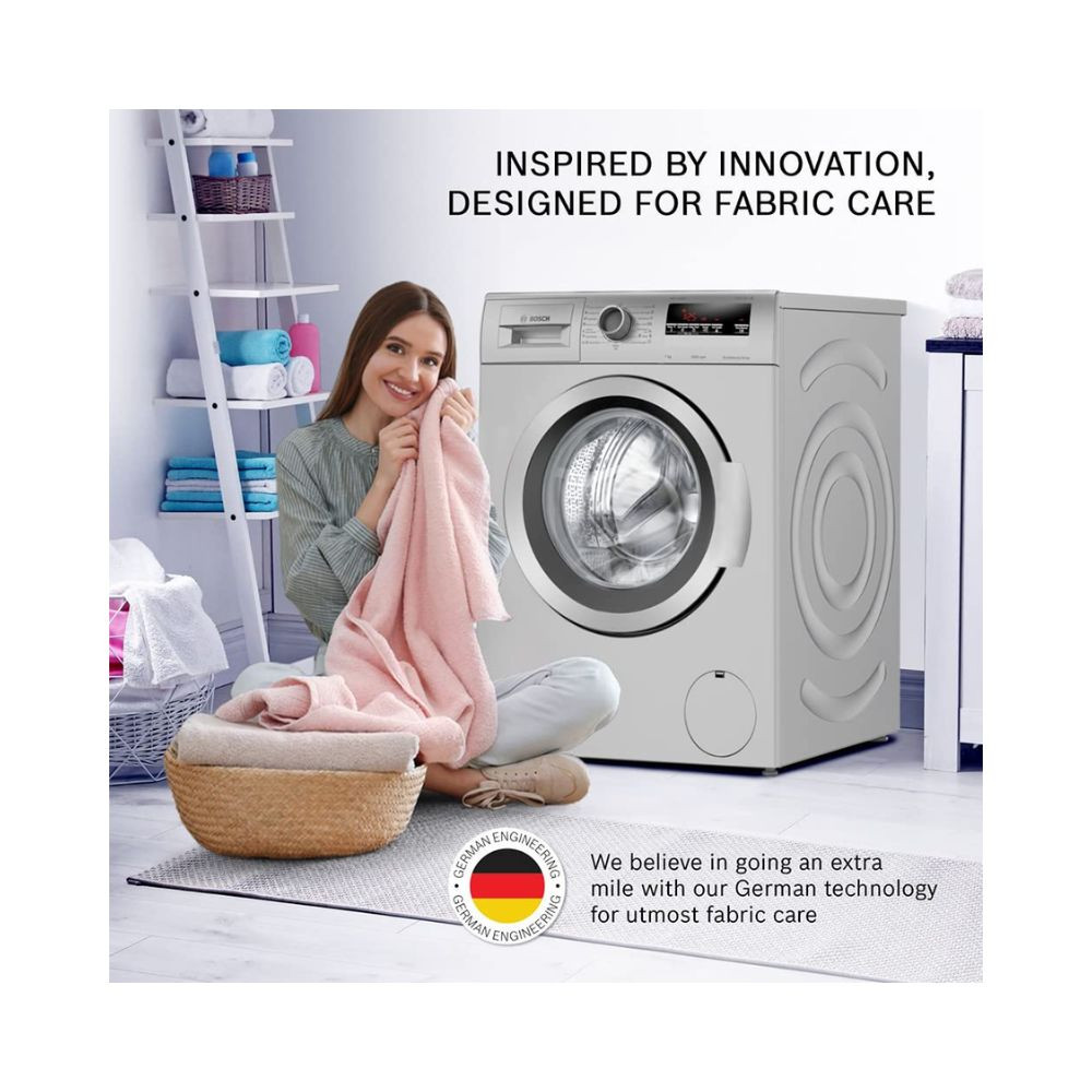 Bosch 7 Kg 5 Star Fully-Automatic Front Loading Washing Machine WAJ2016SIN Silver AI Active Water Plus In-Built Heater