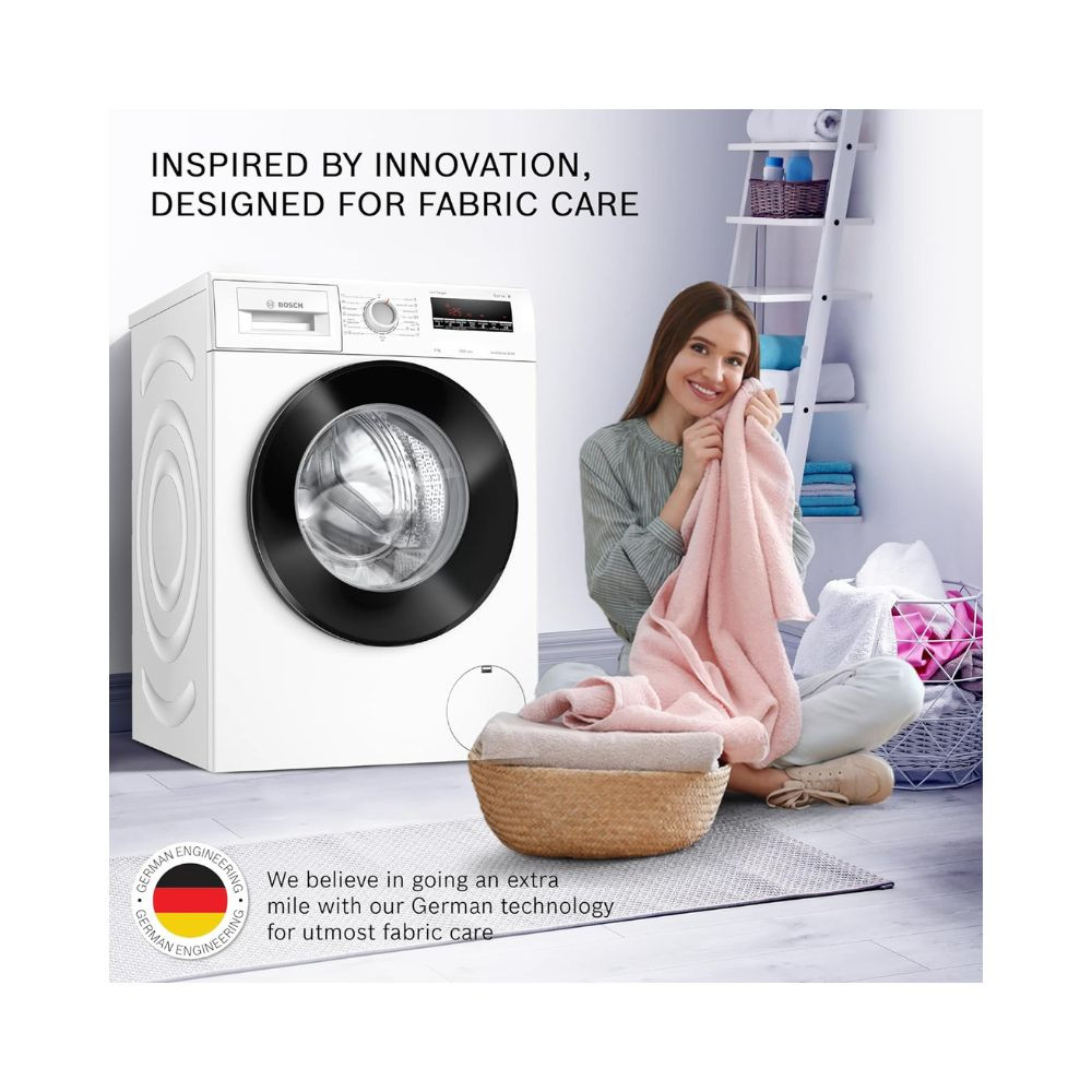 Bosch 8 kg 5 Star Fully-Automatic Front Loading Washing Machine WAJ24261IN White AI active water plus In-Built Heater