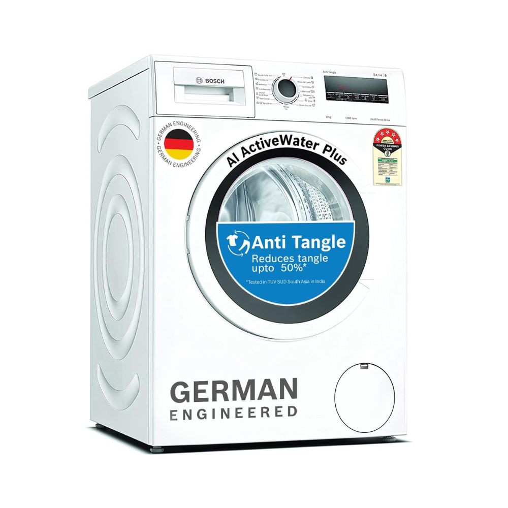 Bosch 8 Kg 5 Star Fully-Automatic Front Loading Washing Machine WAJ2426AIn White AI Active Water Plus In-Built Heater