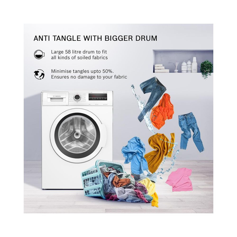 Bosch 8 Kg 5 Star Fully-Automatic Front Loading Washing Machine WAJ2426AIn White AI Active Water Plus In-Built Heater
